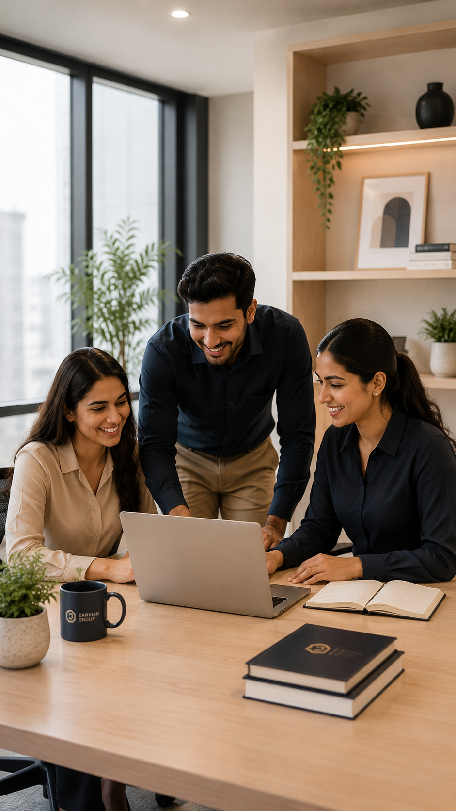 Customer support team helping clients