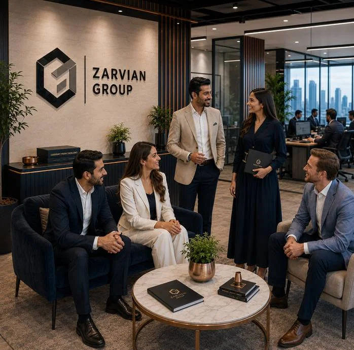 Zarvian business support team working together