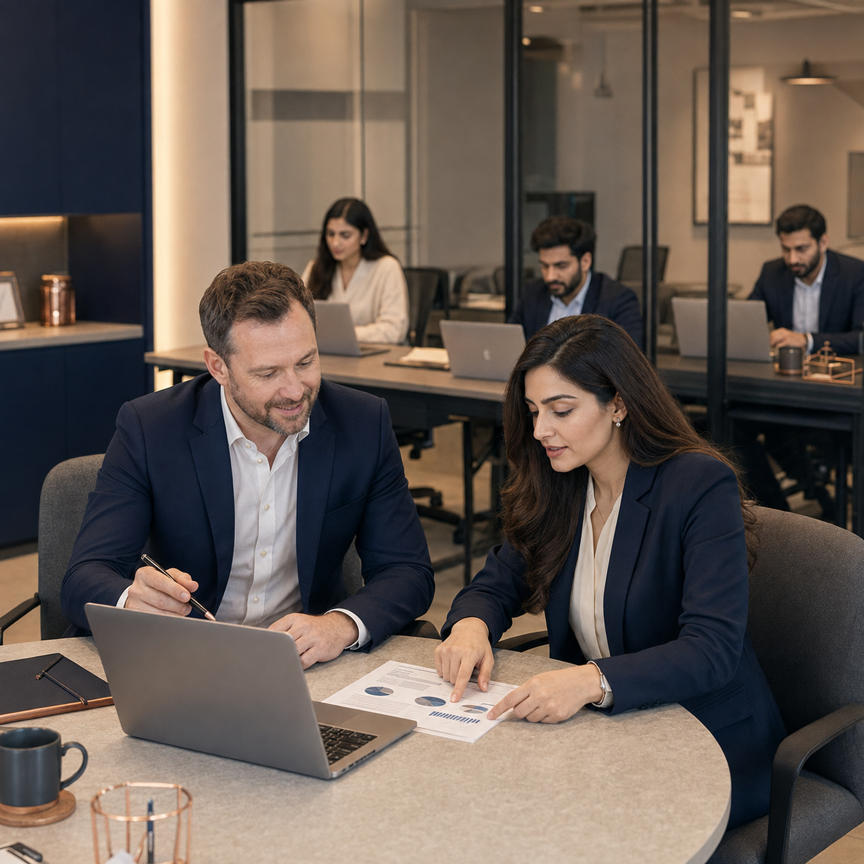 Zarvian business support team working together